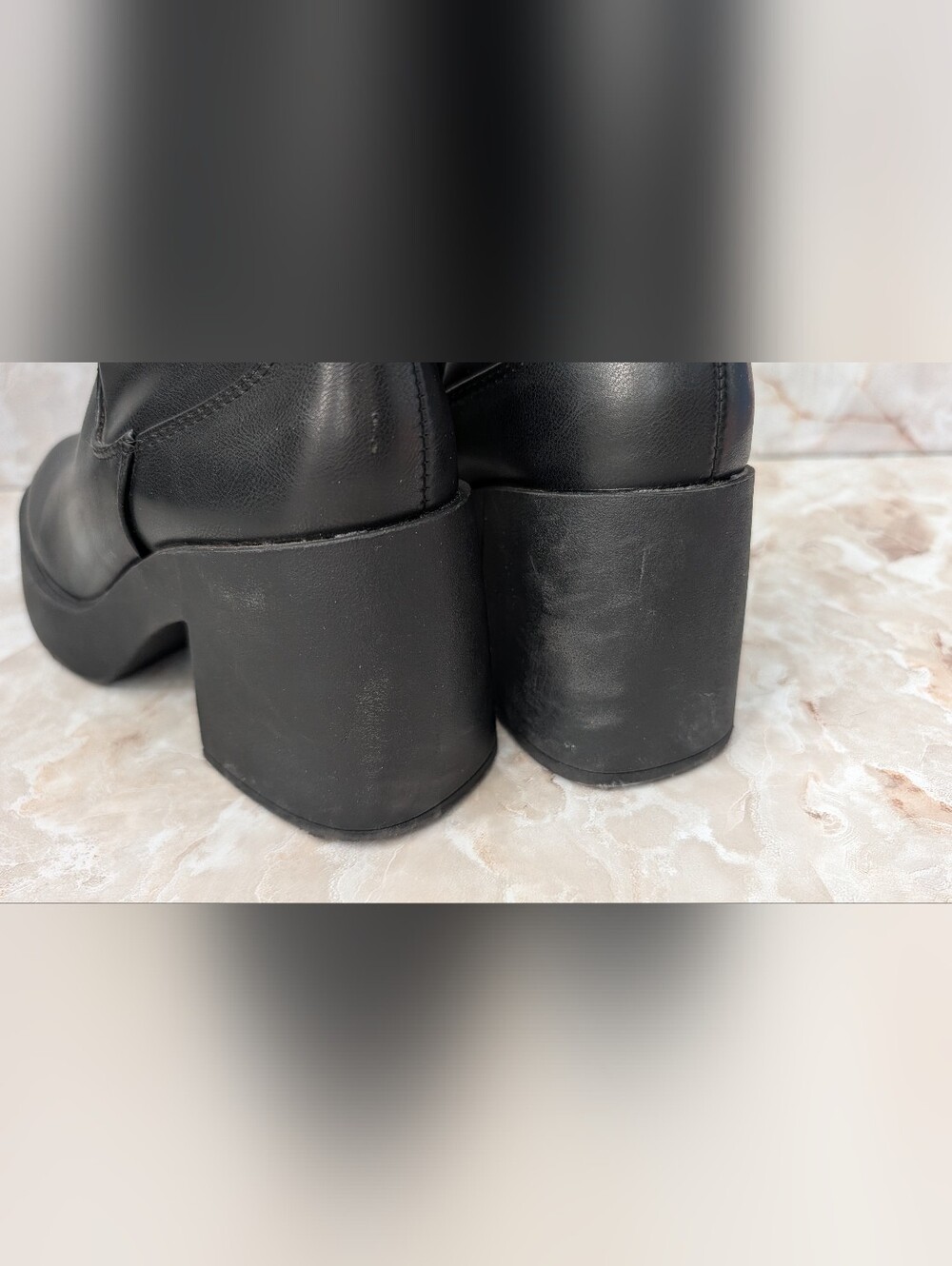 Madden Girl Ankle Boots Black Platform Block Heel Lug Sole Woman's Sz 7 - Picture 7 of 13